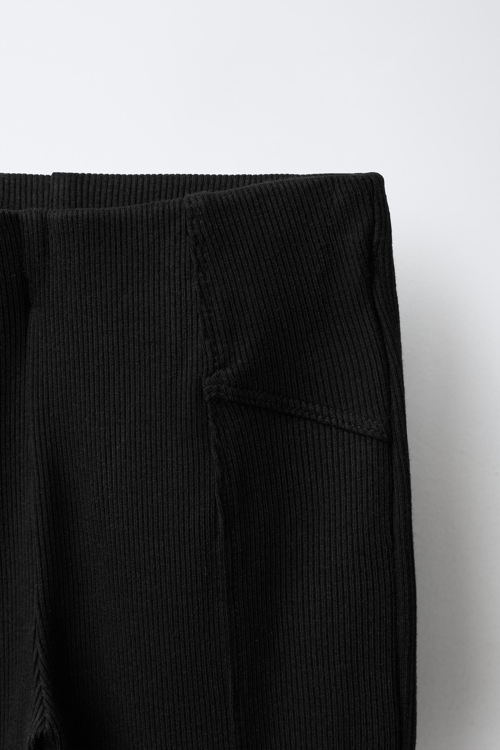 FLARED RIBBED LEGGINGS